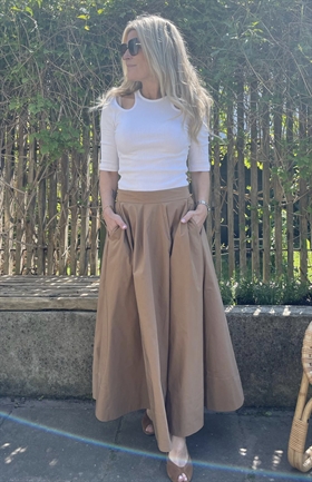 Rabens Saloner Nederdel - Abrar - Weightless Full Skirt, Tobacco